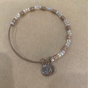 Alex and Ani Rose Gold Clear beaded Bracelet
